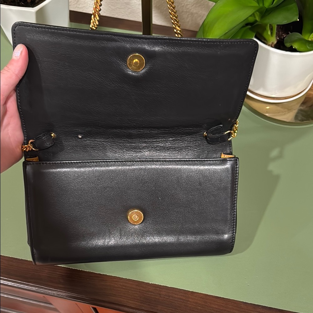 Celine Black and Gold Clutch with Chain Strap - Picture 10 of 15